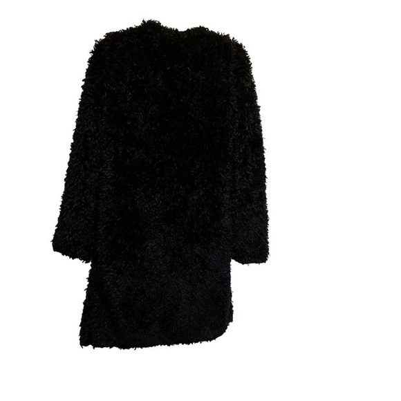 Missoni Teddy Coat, Coatigan BLACK Fuzzy Plush Open Front Cardigan Size 42/6 - Picture 5 of 7